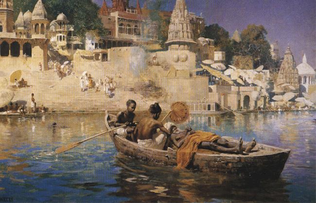 Edwin Lord Weeks The Last Voyage-A Souvenir of the Ganges, Benares. Germany oil painting art